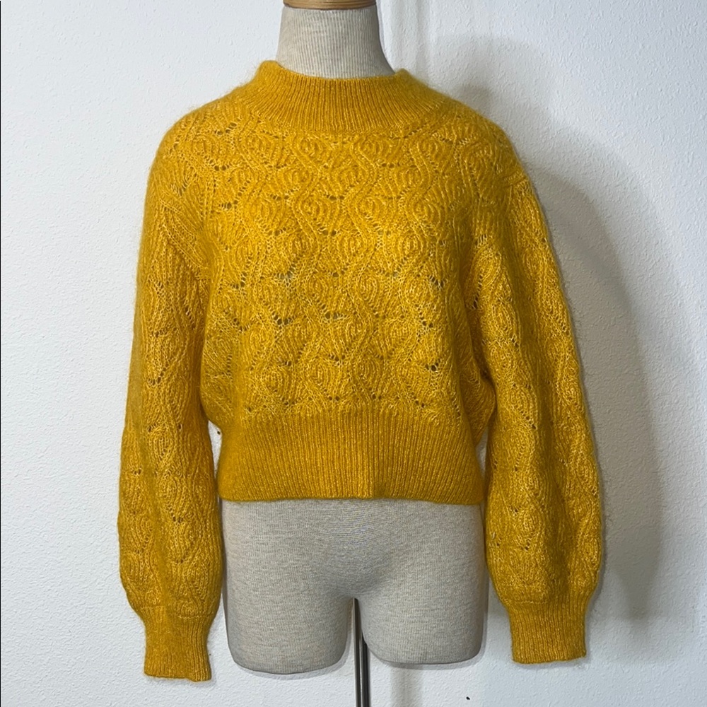 & Other Stories Mohair/Wool Blend Mock Turtleneck Crop Sweater